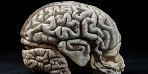 Fototapeta na wymiar Cerebro humano, ciencia, enfermedades mentales, creado con IA generativa