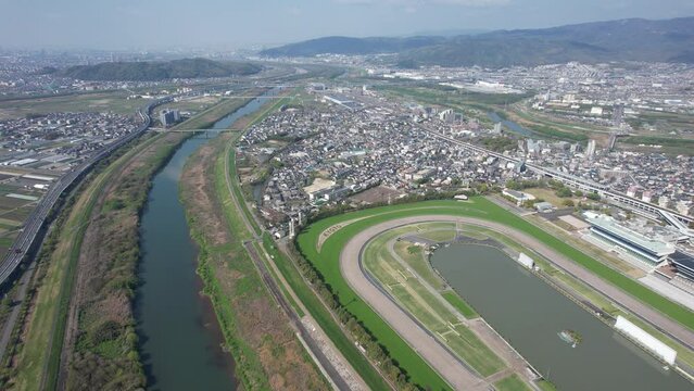 2023年4月　オープン直前の京都競馬場周辺を空撮