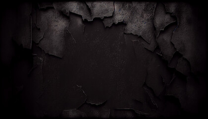 Grey Black color Dark grunge texture background Ai generated image