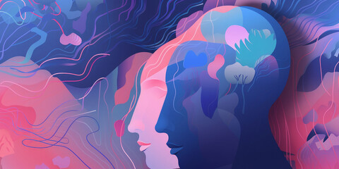 overthinking, salud mental, cerebro pensando, creado con IA generativa