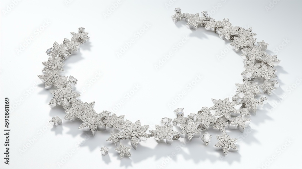 Canvas Prints a necklace with a cluster of shimmering stars in various sizes generative ai