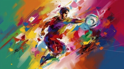 abstract colorful background of a soccer player