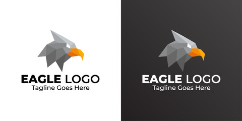 Eagle Low Poly Logo Design. Polygonal Design. Geometric Design. Modern Logo