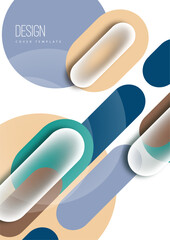 Overlapping geometric shapes and circles. Stylish trendy techno design background for business or technology presentations, internet posters or web brochure covers. Vector