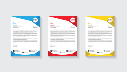 Modern and creative business letterhead design template set