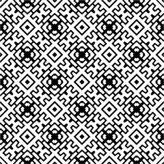 
Black and white abstract patterns.Seamless monochrome repeating pattern for web page, textures, card, poster, fabric, textile.