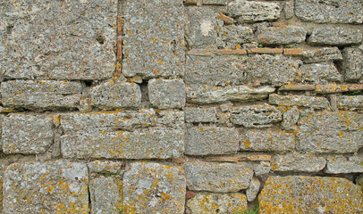 Background texture of wild brown stone symmetrically arranged lines