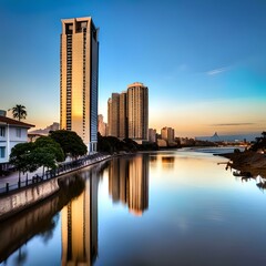 Fototapeta premium country skyline at sunset