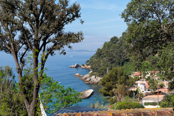  Pin de Galle beach in the French Riviera. Le Pradet coast
