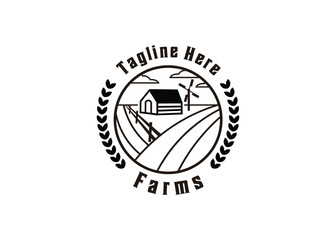 farm agriculture logo design vintage retro