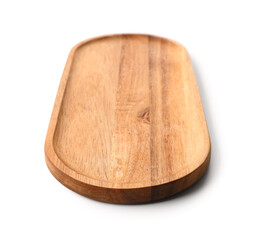 Wooden kitchen board isolated on white background