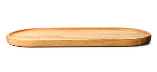 Wooden kitchen board isolated on white background