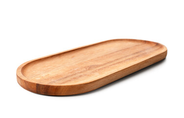 Wooden kitchen board isolated on white background