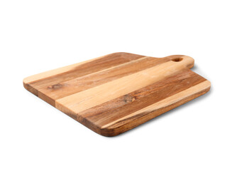 New wooden kitchen board on white background