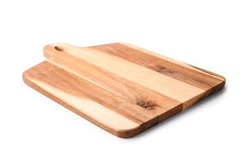 New wooden kitchen board on white background