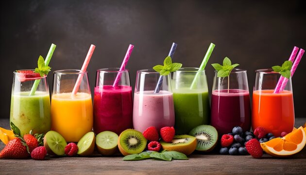 Smoothies in glasses, generative ai
