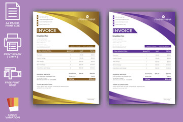 Obraz premium Modern Invoice Template Design
