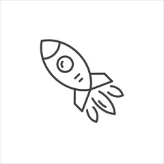 Inclined rocket icon. Startup vector icon. Rocket flat sign design. Rocket symbol pictogram. UX UI icon