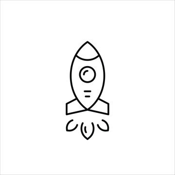 Inclined rocket icon. Startup vector icon. Rocket flat sign design. Rocket symbol pictogram. UX UI icon