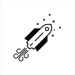 Inclined rocket icon. Startup vector icon. Rocket flat sign design. Rocket symbol pictogram. UX UI icon