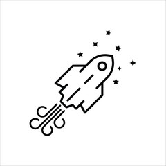 Inclined rocket icon. Startup vector icon. Rocket flat sign design. Rocket symbol pictogram. UX UI icon