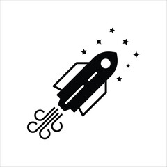 Inclined rocket icon. Startup vector icon. Rocket flat sign design. Rocket symbol pictogram. UX UI icon