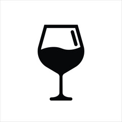 Wineglass vector icon. Glass flat sign design. Glass stemware symbol pictogram. UX UI wine glass icon