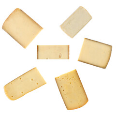 cheese with cut out isolated on background transparent
