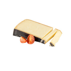 cheese with tomato cut out isolated on background transparent
