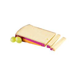 cheese with grape cut out isolated on background transparent