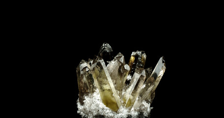 artificial smoked quartz citrine. macro detail texture background. close-up raw rough unpolished semi-precious gemstone