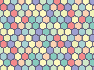 Vector modern seamless colorful geometry hex pattern, color abstract geometric background, pillow multicolored print, retro texture, hipster fashion design
