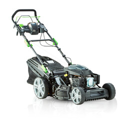 .walking lawn mower with cut out isolated on background transparent. - obrazy, fototapety, plakaty