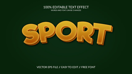 Sport 3D Vector Editable Text Effect Design