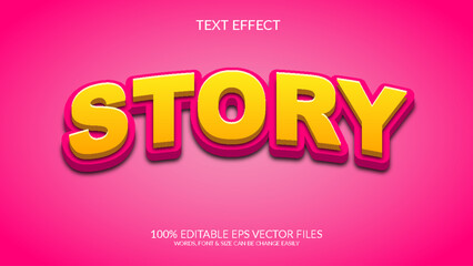 Story 3D Vector Editable Text Effect Design