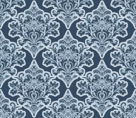 Foto op Canvas Vector damask seamless pattern background. Classical luxury old fashioned damask ornament, royal victorian seamless texture for wallpapers, textile, wrapping. Exquisite floral baroque template.   © Александр Марченко