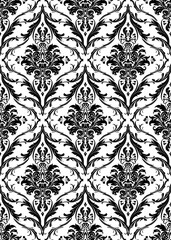 Fototapeta premium Vector damask seamless pattern background. Classical luxury old fashioned damask ornament, royal victorian seamless texture for wallpapers, textile, wrapping. Exquisite floral baroque template. 