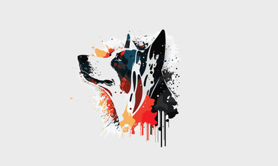 Obraz premium Dogs Splash Artwork uses your printing business as an abstract dog logo design or animal pet artwork.