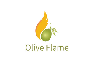 olive vector logo design olive company named olive flame