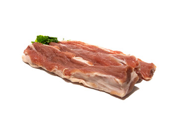 Three pieces of raw pork 