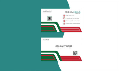 Modern and simple business card design on White Background With mixed color.