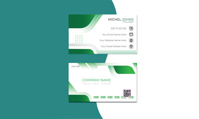 Modern and simple business card Template design On White Background with mixed color.