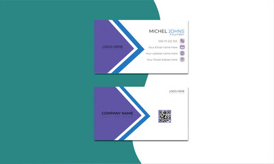 Modern and simple business card Template design On White Background with mixed color.
