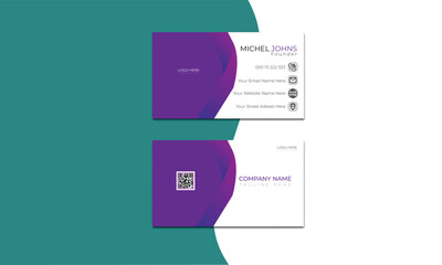 Modern and simple business card Template design On White Background with mixed color.