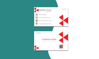 Modern and simple business card Template design On White Background with mixed color.