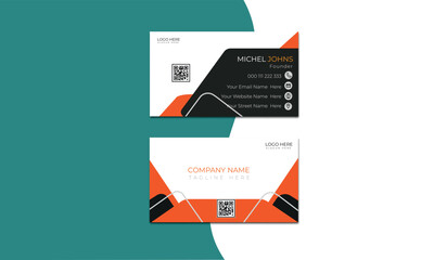 Modern and simple business card Template design On White Background with mixed color.