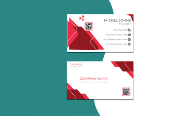 Modern and simple business card Template design On White Background with mixed color.