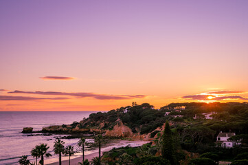 Scenic Sunset at a beach nearby Albufeira 