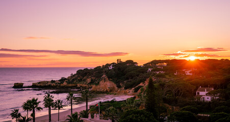 Scenic Sunset at a beach nearby Albufeira 