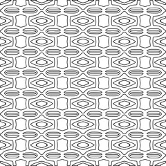 Stylish texture with figures from lines.Abstract geometric black and white pattern for web page, textures, card, poster, fabric, textile. Monochrome graphic repeating design. 